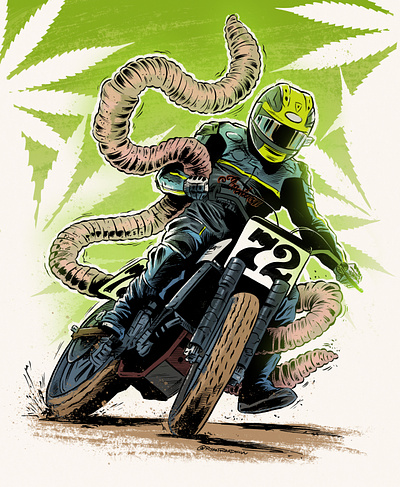 SIDEBURN x PEGRAM ILLUSTRATION design editorial illustration magazine motorcycle photoshop racing