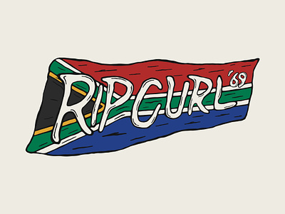 Ripped Flag design flag hand lettering illustration illustrator lettering ripcurl south africa thattypeguy typography