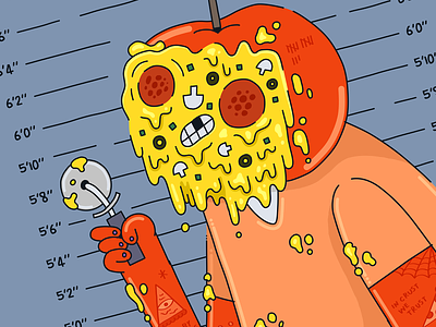 Pizza Face! bad apple cartoon character cheese cheesy nft pepperoni pizza pizza face prisoner vector
