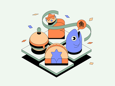 Otter - Illustrations branding design food illustration restaurants