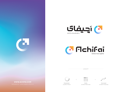 Achifai, Logo Design achifai cells evolution habit improvment increase logo design logotype network persian logo together tracker اچیفای لوگوتایپ