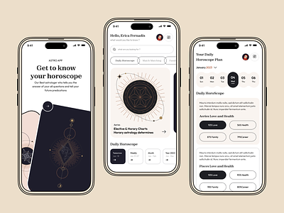 Astro App app app design astrology astrology app astrology app design design horoscope mobile mobile app ui ui design user interface design zodiac